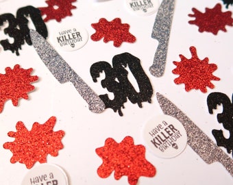 Killer Birthday Party Confetti - Glitter Horror Confetti, Killer Confetti, Halloween Tableware, Halloween Table Scatter, Halloween Favours