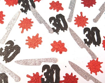 Horror Birthday Party Confetti - Glitter Horror Confetti, Killer Confetti, Halloween Tableware, Halloween Table Scatter, Halloween Favours