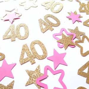Confettis de 40e anniversaire de paillettes - Décorations de fête du 40e régime, Confettis d’âge personnalisé, Nombre de confettis, Confettis à paillettes, Décor de table, Dispersion de table