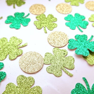 Glitter Shamrock Confetti - Confettis de Saint-Patrick, Confettis de trèfle scintillants, Confettis d’anniversaire de trèfle, Décorations de fête de la Saint-Patrick