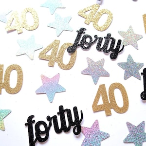 Glitter Forty Birthday Confetti - 40th Party Decorations, Age Confettis, Number Confetti, Glitter Confetti, Décor de table, 40 Table Scatter