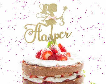 Custom Glitter Fairy Cake Topper - Custom Cake Topper, Fairy Glitter Cake Topper, Fairy Topper, Birthday, Fairy Party, Fairy Birthday