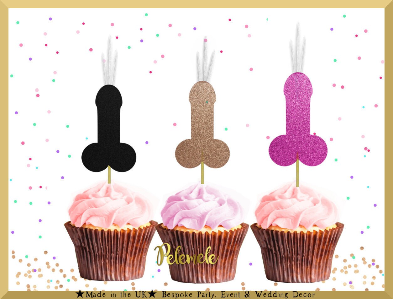 Hen Party Penis Cupcake Toppers Penis Toppers Hen Party | Etsy UK