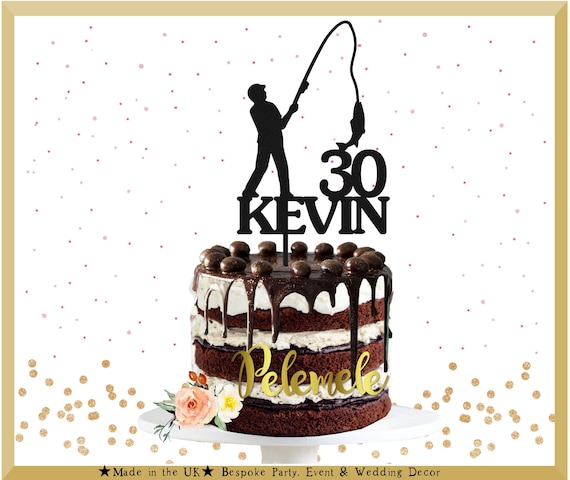 Glitter Fishing Birthday Cake Topper Fishing Cake Topper, Custom Cake Topper,  Personalised Birthday Cake Topper, Fisherman Cake Topper -  Canada