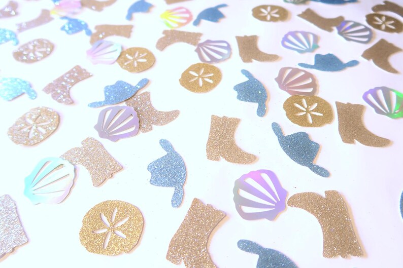 Glitter Coastal Cowgirl Confetti - Hen Party Table Scatter, Beach ...
