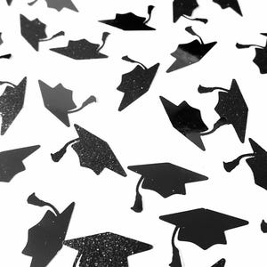 Glitter Graduation  Cap Confetti - Graduation Decorations, Grad 2025 Confetti, Graduation Table Decor, Table Scatter, Class of 2025 Party