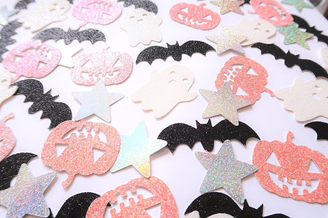 Retro Halloween Confetti Bat Party Confetti, Vintage Ghost Confetti, Halloween Tableware