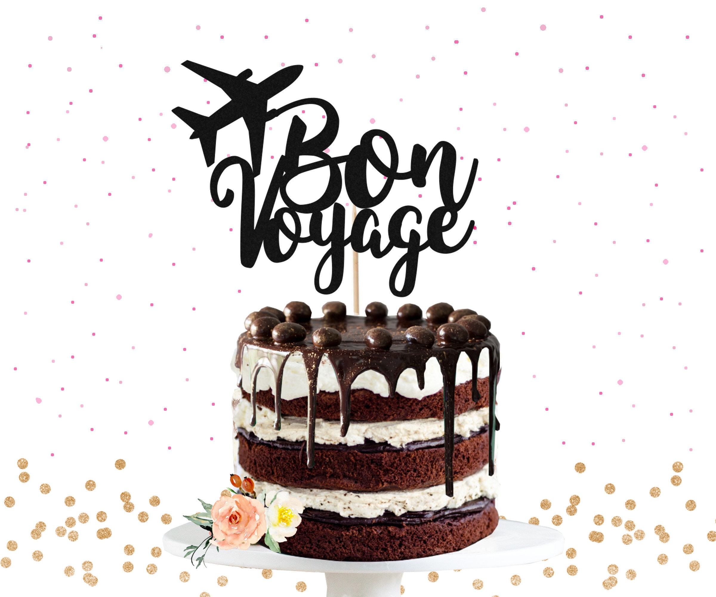 Bon Voyage Cake Topper Going Away Party Retirement Party Etsy Bon Voyage Cake Topper Going Away Party Retirement Party Etsy