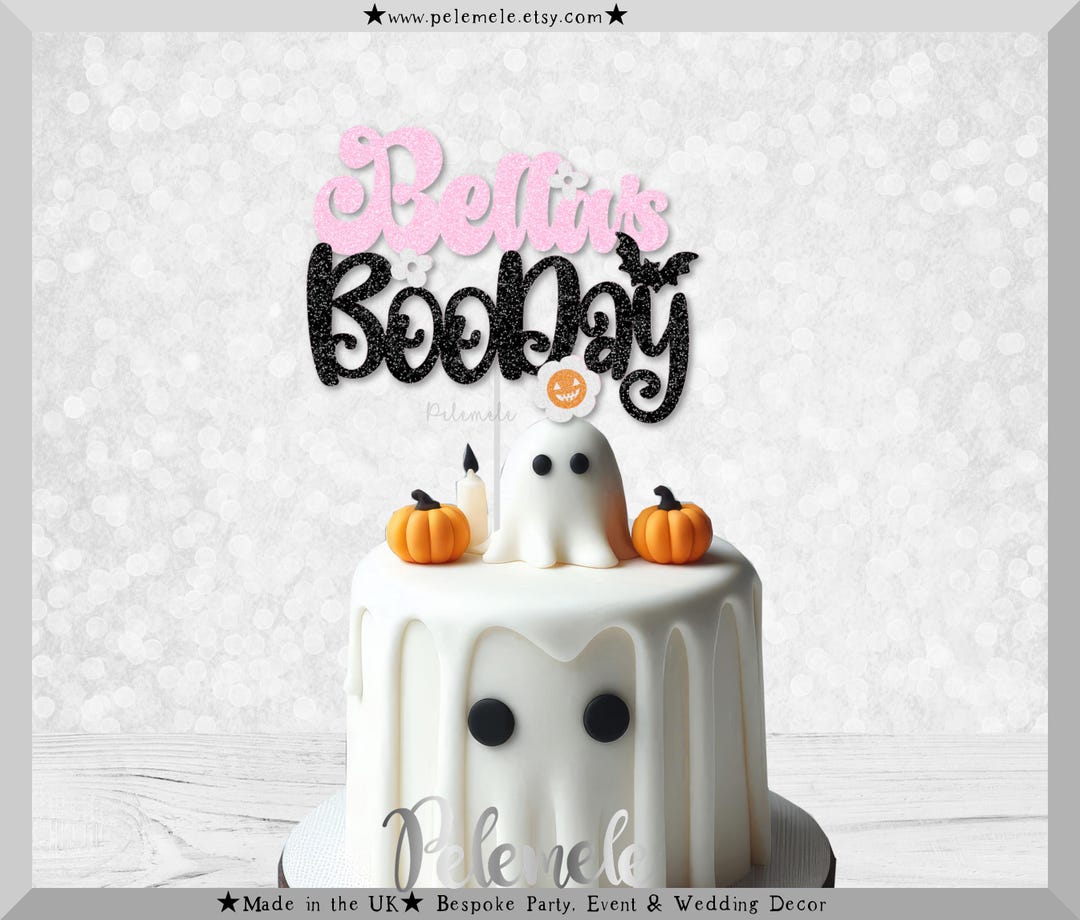 Boo Custom Groovy Custom Boo Birthday Cake Topper - Custom Name Cake Topper ...