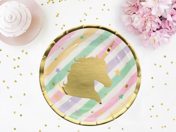 unicorn paper plates