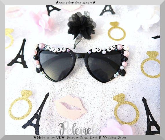 Black & Pink Pearl Bride to Be Sunglasses - Bachelorette  display picture 2