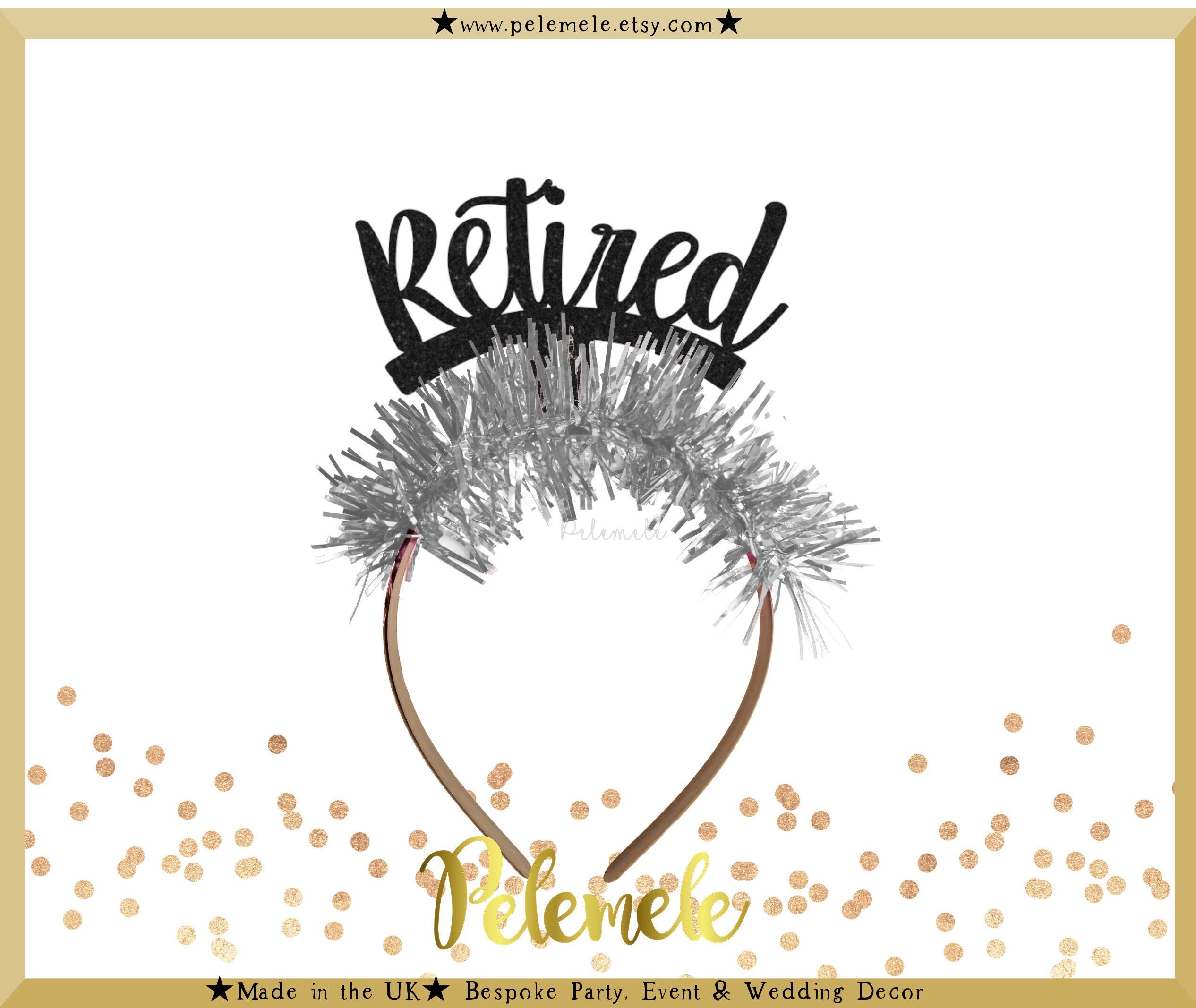 Tiara & Schärpe Für Ruhestand – Glitzernde Strass-Krone Mit „Retired“-Aufdruck, In Gold/Silber/Rotgold