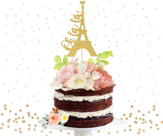 Glitter Eiffel Tower Cake Topper Glitter Cake Topper Etsy