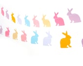 Pastel Bunny Rabbit Garland - home decor, easter decor, easter bunting, bunny garland, easter bunny garland, easter decoration