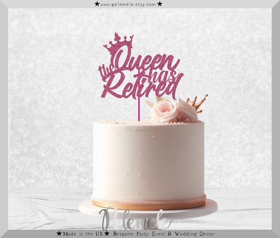 Happy Retirement Kuchendekoration – Roségold Glitzer, Tortenaufsatz Für Ruhestandsparty
