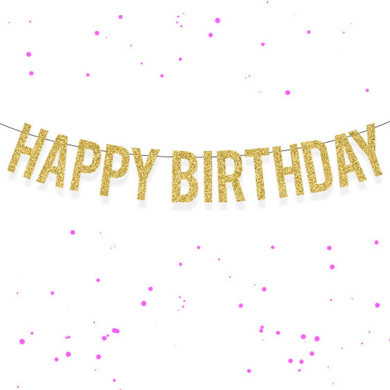 Glitter Happy Birthday Banner Party Banner Birthday Garland Cake Smash HAPPY BIRTHDAY Banner Birthday Garland Glitter Banner