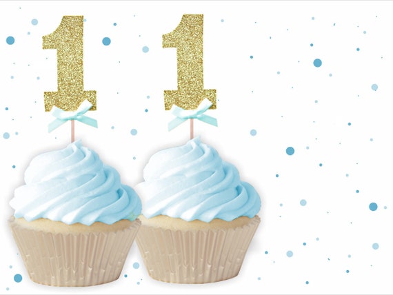 Number 1 Cupcake Toppers 1st Birthday Birthday Cupcake Etsy