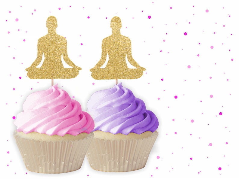 Thank You Cup Cake Toppers Gold Glitter Pack of 6 Free UK P/&P