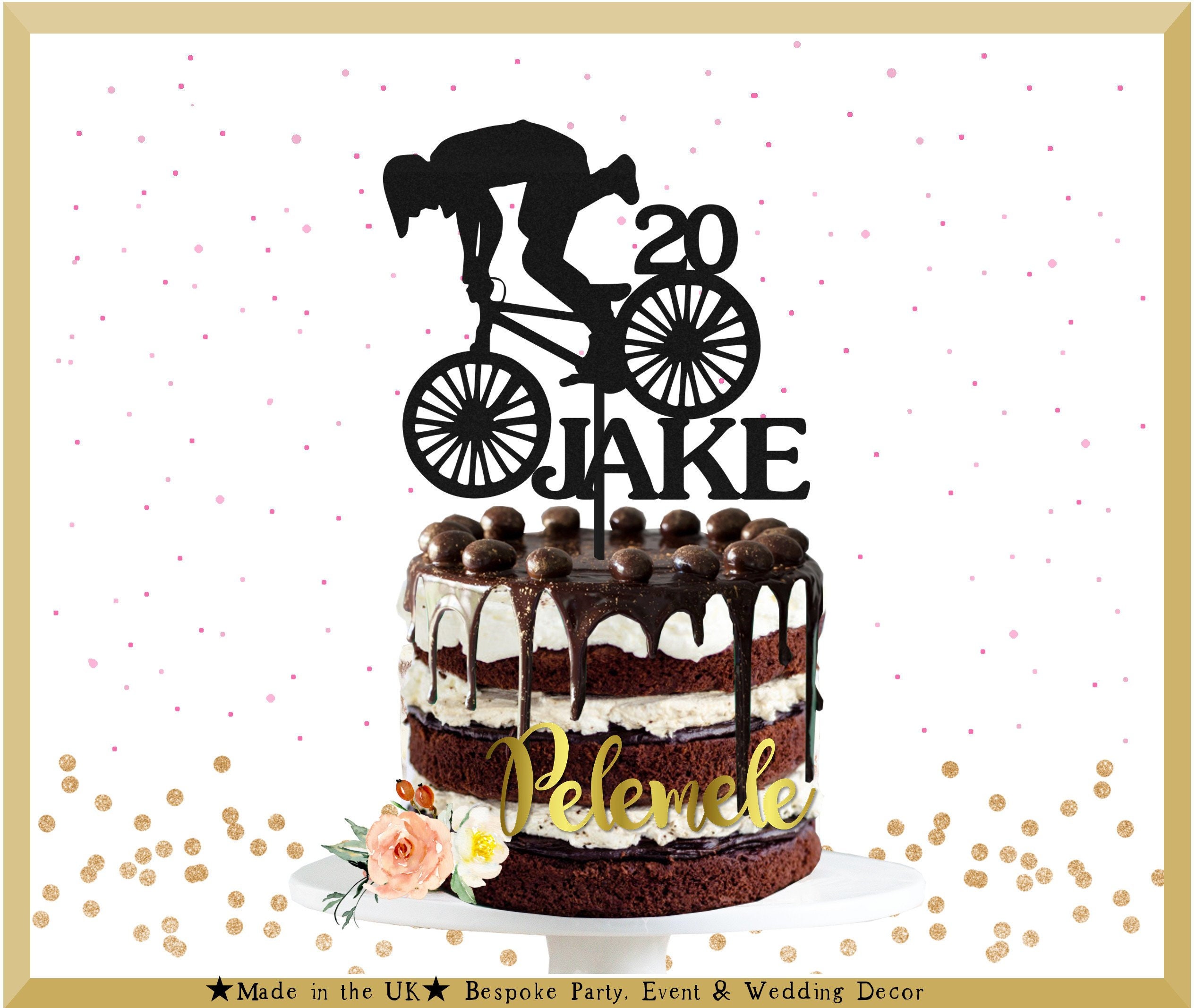 Glitter BMX Birthday Cake Topper Bicycle Cake Topper Custom Etsy UK
