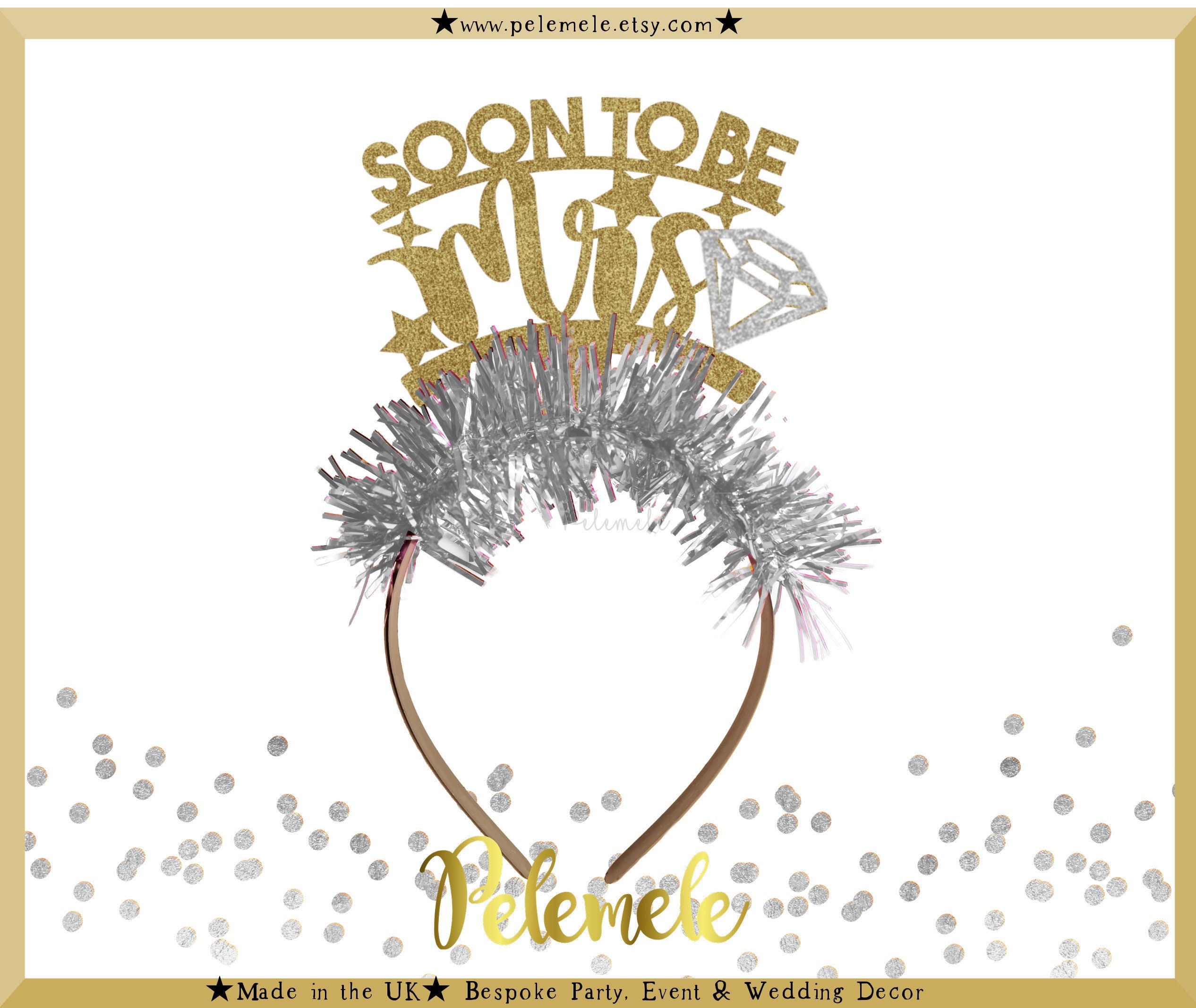 Glitter Soon to Be Mrs Headband - Engagement Headband  display picture 2