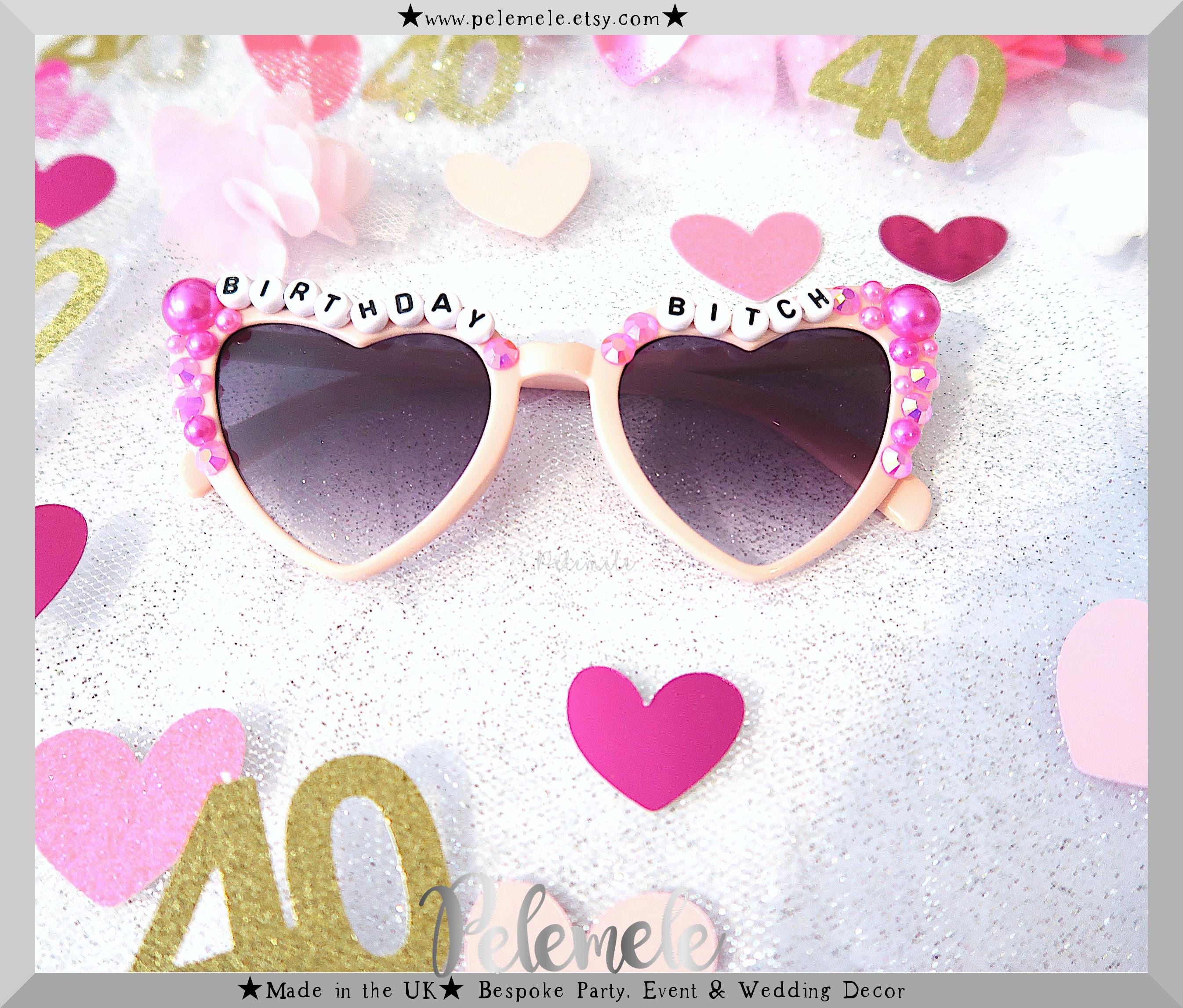 Pink Birthday Bitch Sunglasses - Rude Birthday Gift  display picture 1