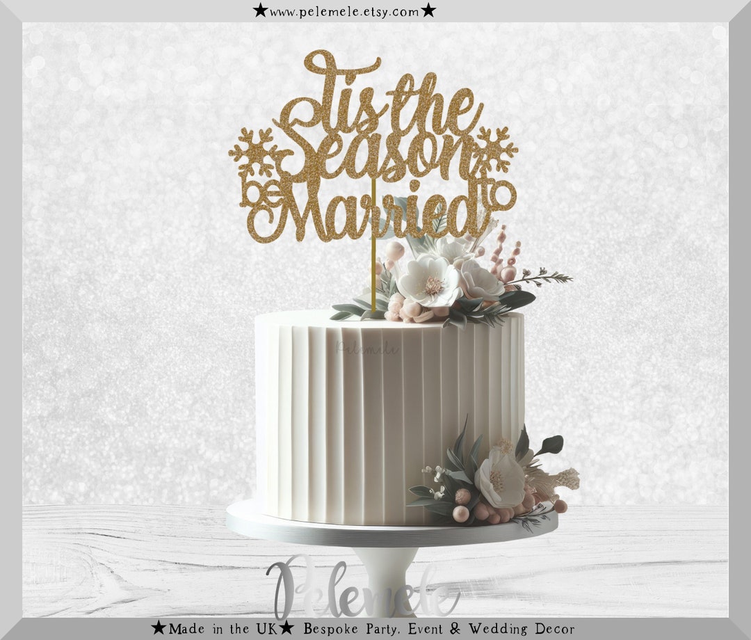 Winter Wedding Cake Topper - Glitter Cake Topper , Winter Wedding ...