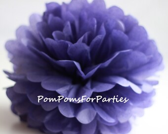 1 Hochwertiger LILA Taschentuch Pom Pom - Wähle eine von 60 Farben - Hängende Papierblume - SeidenpapierKugeln - Seidenpapier Poms