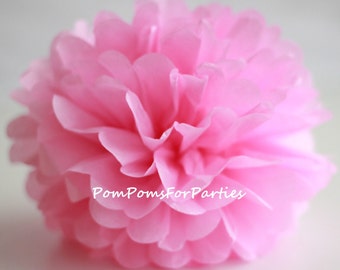 1 Hochwertige CANDY PINK Taschentuch Pom Pom - Wähle eine von 60 Farben - Hängende Papierblume - Seidenpapier Kugeln - Seidenpapier Poms