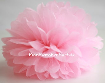 1 Hochwertiger PASTEL PINKEr Taschentuch Pom Pom - Wähle eine von 60 Farben - Hängende Papierblume - SeidenpapierKugeln - Seidenpapier Poms