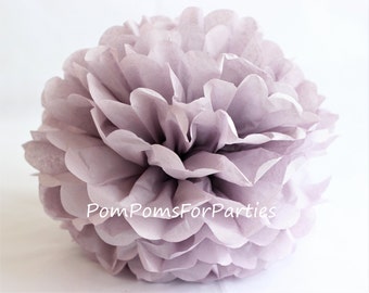 1 POM pom de tejido ASH LILAC de alta calidad - Elija cualquiera de los 60 colores - Flor de papel colgante - Bolas de papel de seda - Pompones de papel de seda