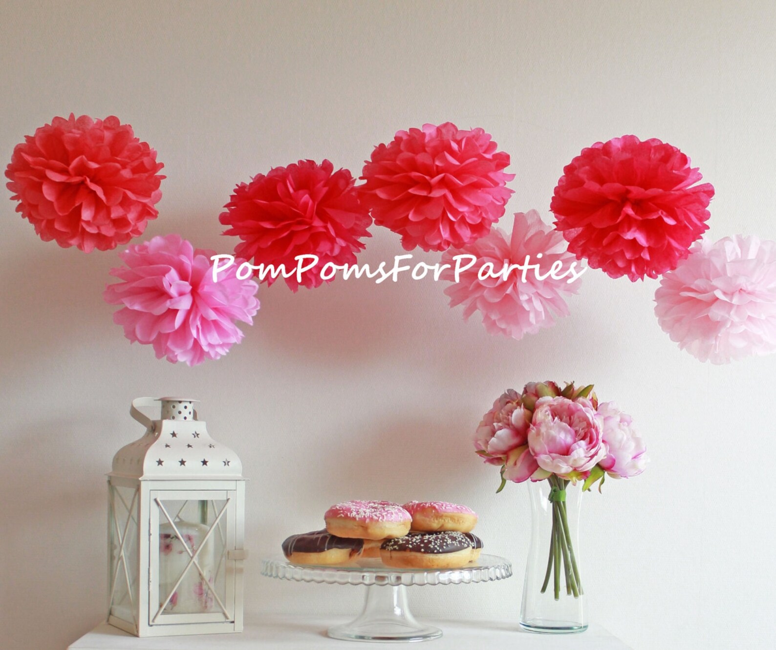 1 High Quality PALE PINK Tissue Pom Pom Choose Any of 60 Etsy