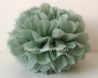 1 Hoge kwaliteit ASH GREEN Tissue Pom Pom - Kies een van de 60 kleuren - Hangende papieren bloem - Tissue papieren ballen - Tissue papier pom poms