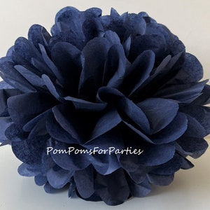 1 pom pom pom in tessuto BLU NAVY di alta qualità - Scegli uno dei 60 colori - Fiore di carta appesa - Palline di carta velina - Pom pom di carta velina