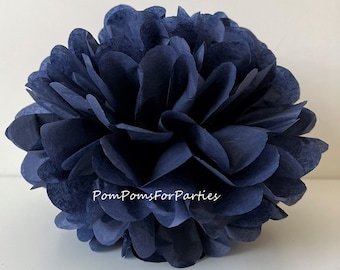 1 High Quality NAVY BLUE Tissue Pom Pom - Choose any of 60 colours - Hanging  Paper flower - Tissue paper balls - Tissue paper pom poms