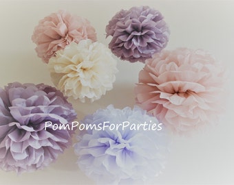 12 (4L/4M/4S) mixed sizes Tissue Paper Pom poms -  wedding - party - baby shower - bridal - nursery decorations