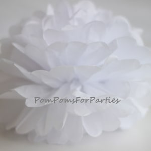 1 pon pon di tessuto BIANCO di alta qualità - Scegli uno qualsiasi dei 60 colori - Fiore di carta da appendere - Palline di carta velina - Pompon di carta velina