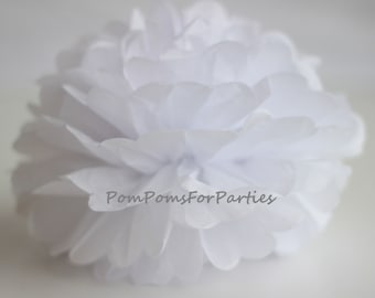 1 High Quality WHITE Tissue Pom Pom - Choose any of 60 colours - Hanging  Paper flower - Tissue paper balls - Tissue paper pom poms