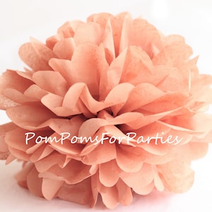 1 POM Pom de tejido de TERRACOTA de alta calidad - Elija cualquiera de los 60 colores - Flor de papel colgante - Bolas de papel de seda - Pompones de papel de seda