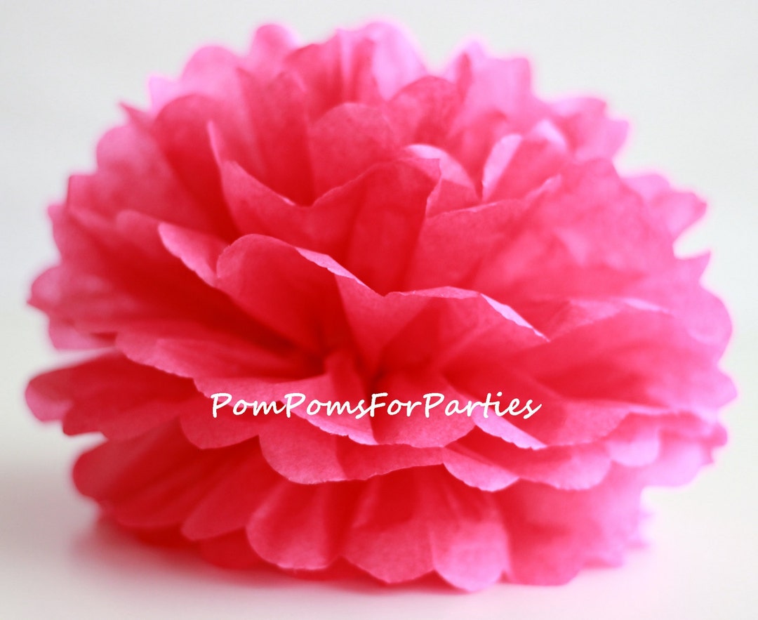 1 High Quality DARK PINK Tissue Pom Pom Choose Any of 60 Colours Hanging Paper Flower Tissue