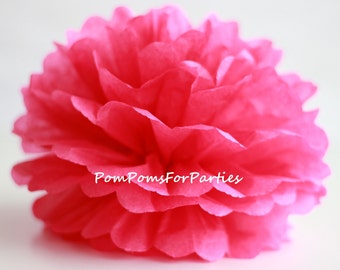 1 High Quality DARK PINK Tissue Pom Pom - Choose any of 60 colours - Hanging  Paper flower - Tissue paper balls - Tissue paper pom poms