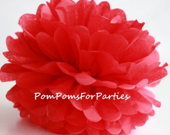 1 High Quality RED Tissue Pom Pom - Choose any of 60 colours - Hanging  Paper flower - Tissue paper balls - Tissue paper pom poms