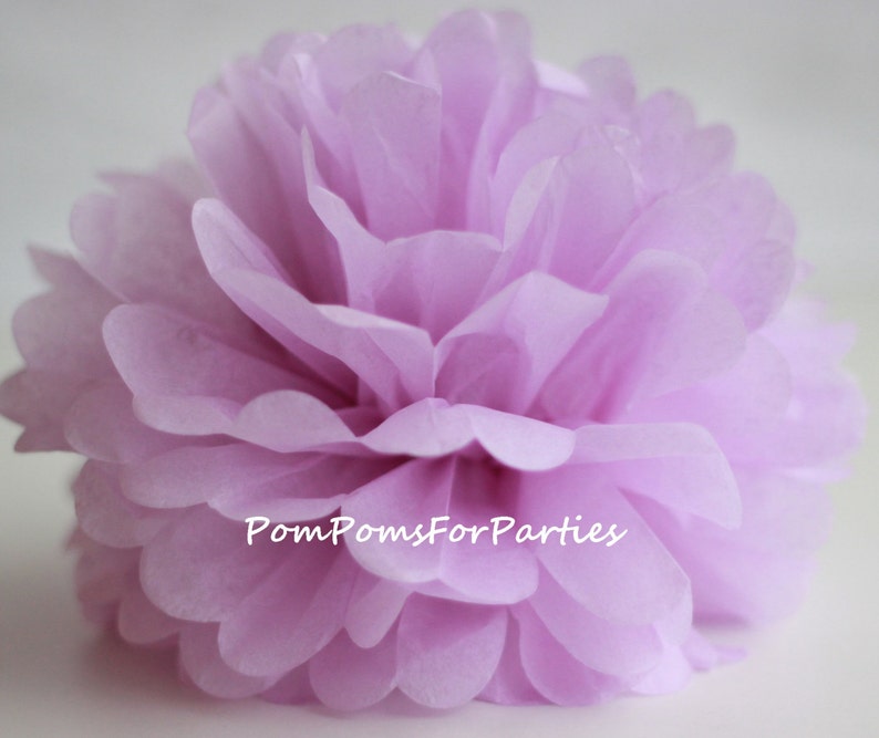 1 High Quality ASH LILAC Tissue Pom Pom Choose any of 60 colours Hanging Paper flower Tissue paper balls Tissue paper pom poms image 4