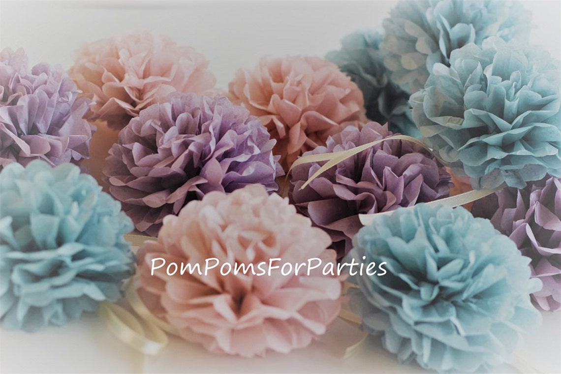 50 SMALL Tissue Paper Pom poms for your festival Blush Etsy