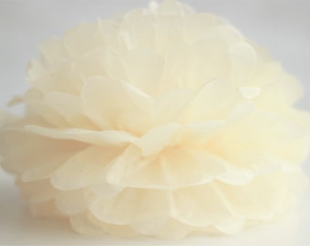 1 High Quality IVORY Tissue Pom Pom - Choose any of 60 colours - Hanging  Paper flower - Tissue paper balls - Tissue paper pom poms