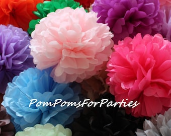 10 (5M/5S) Seidenpapier Pom Poms - Hochzeit - Geburtstagsparty - Taufe - Thema Geburtstagsparty - Braut - Kinderzimmer Dekoration - Taufe