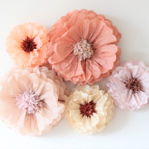 Oversized and large size paper flowers 5 pieces. Kids room decor. Breathtaking wall decor.Amazing flower backdrop wall. image 3