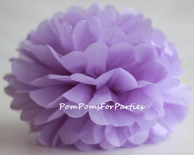 1 High Quality ASH LILAC Tissue Pom Pom Choose any of 60 colours Hanging Paper flower Tissue paper balls Tissue paper pom poms image 5