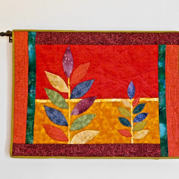 Autumn colors, quilted wall art, wall hanging, housewarming gift