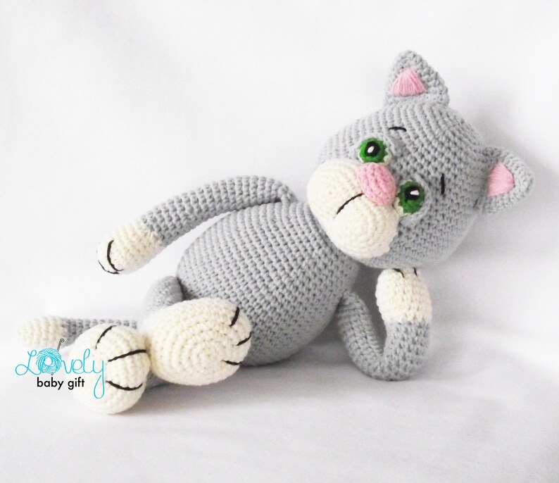 Crochet cat amigurumi pattern stuffed animal toy kitty crochet Etsy