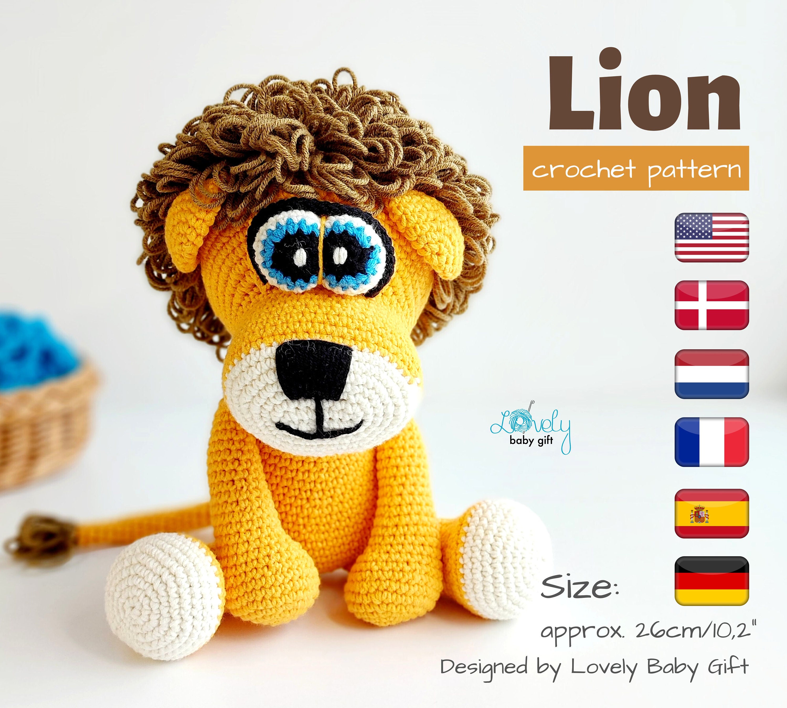 Patron coussin peluche lion SOM'BA - Petits D'om